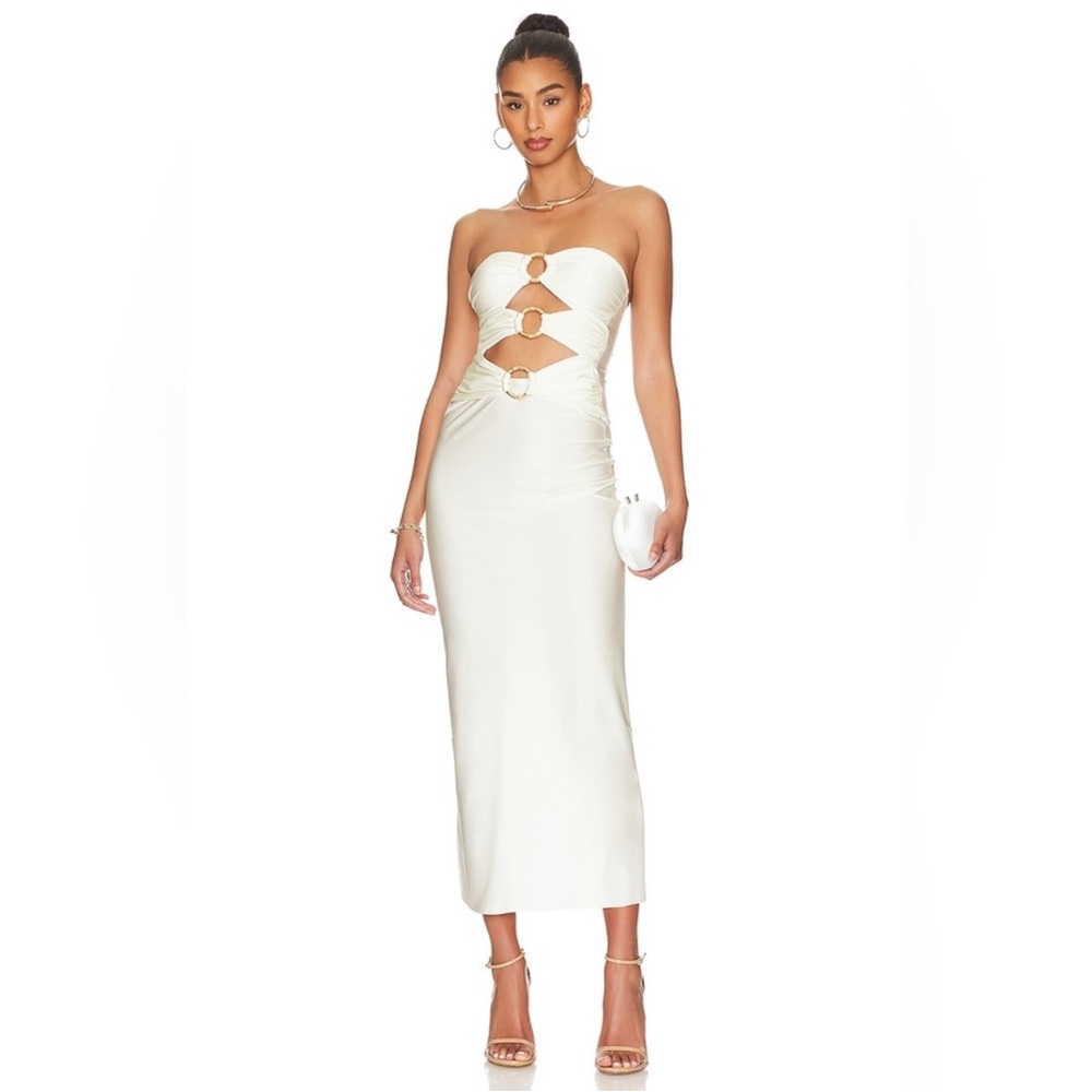 Retrofete - Shani Lily Dress - Large - New with Tag - Cream with Golden O-Ring